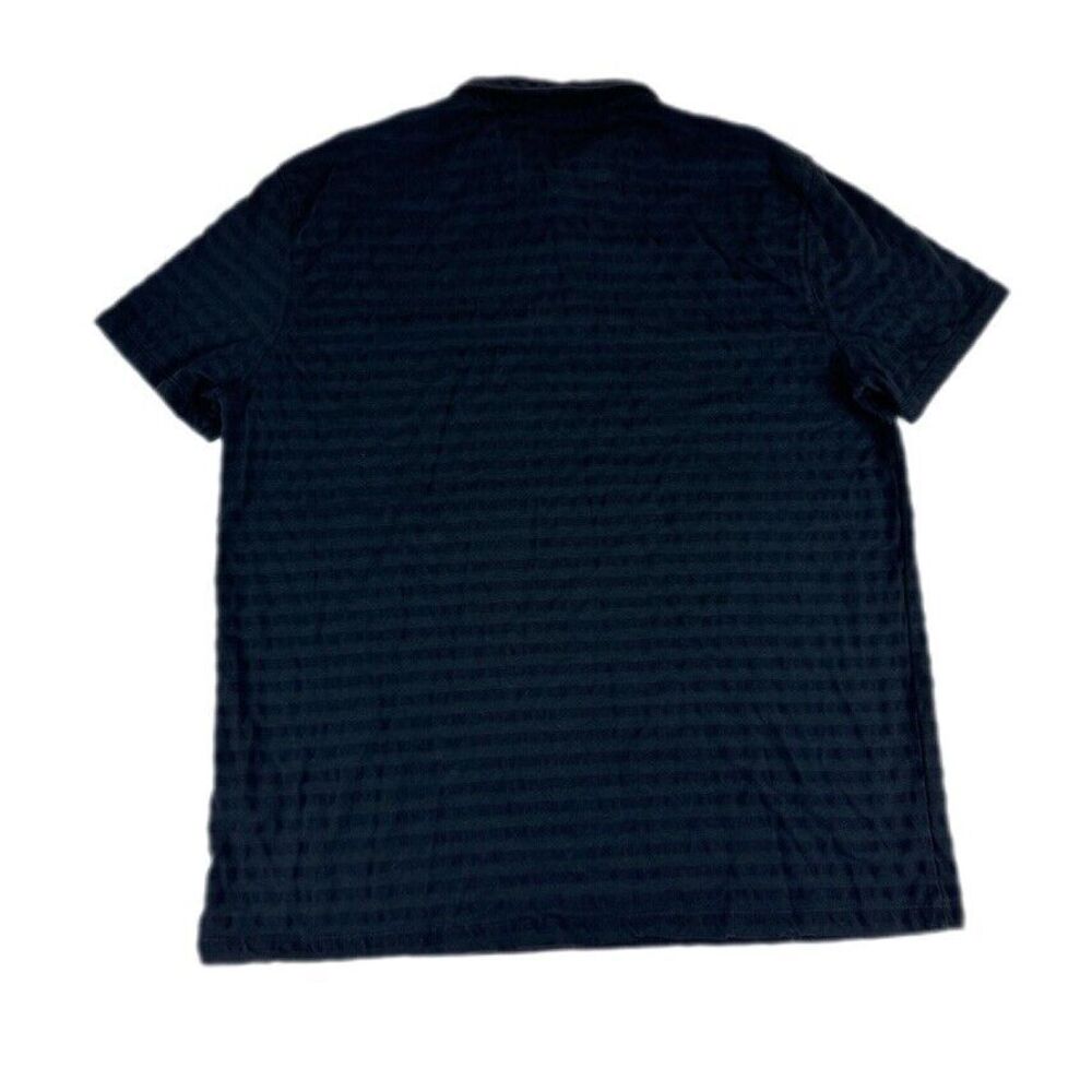John Varvatos Golf Polo Mens XL Black Textured Striped Shirt Short Sleeve Button - Picture 2 of 6